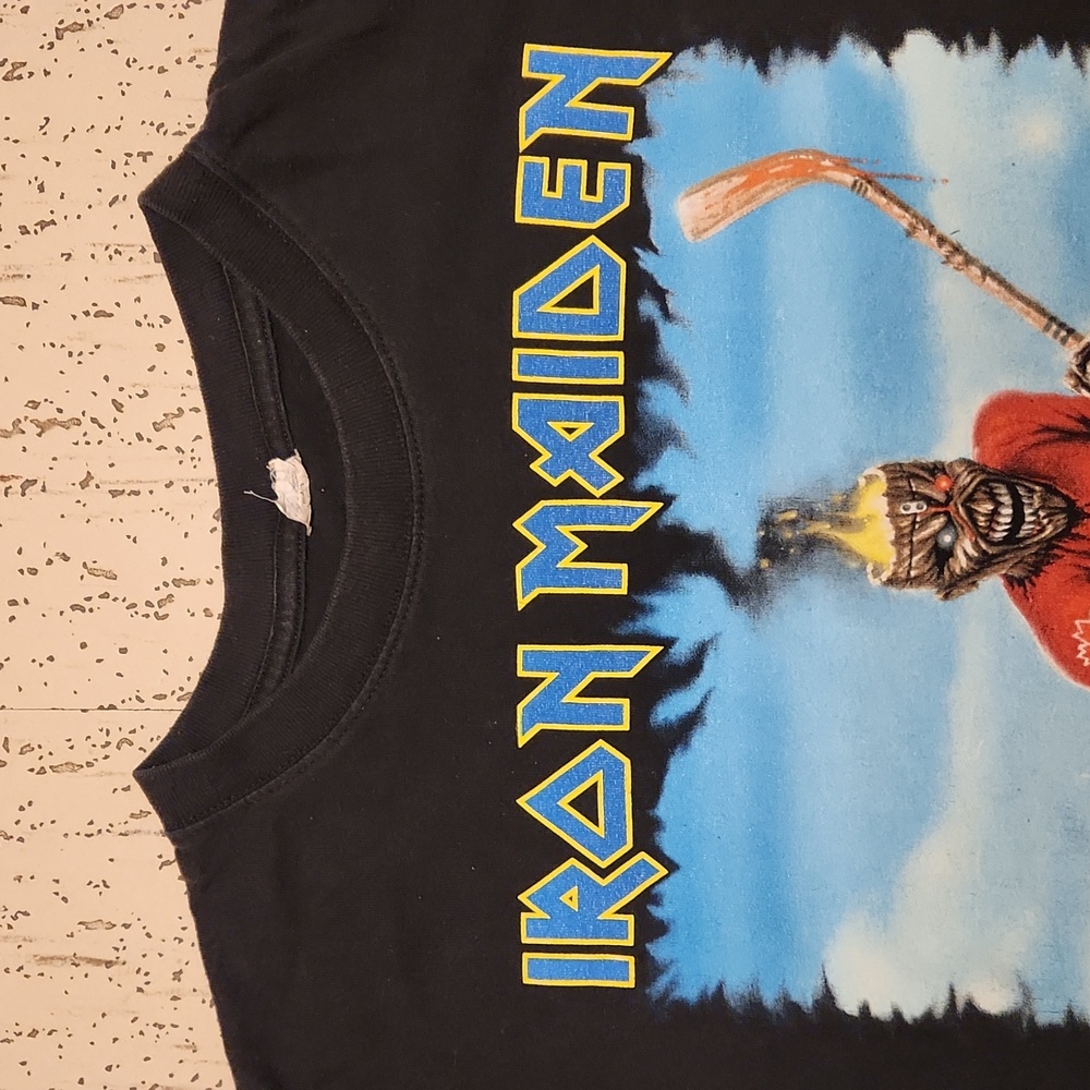 Iron Maiden Team Canada Hockey Logo Somewhere Back In Time 2008 Tour T Shirt - Picture 3 of 8